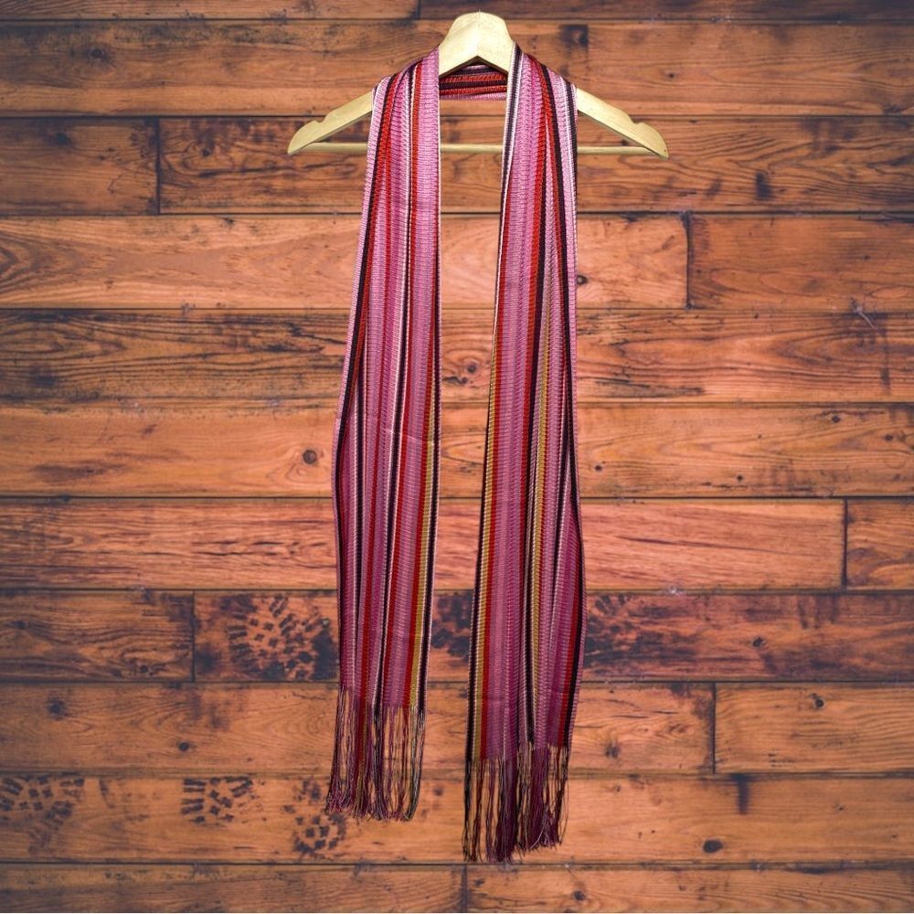 5 for $25🔥Pink Striped Fringe Scarf